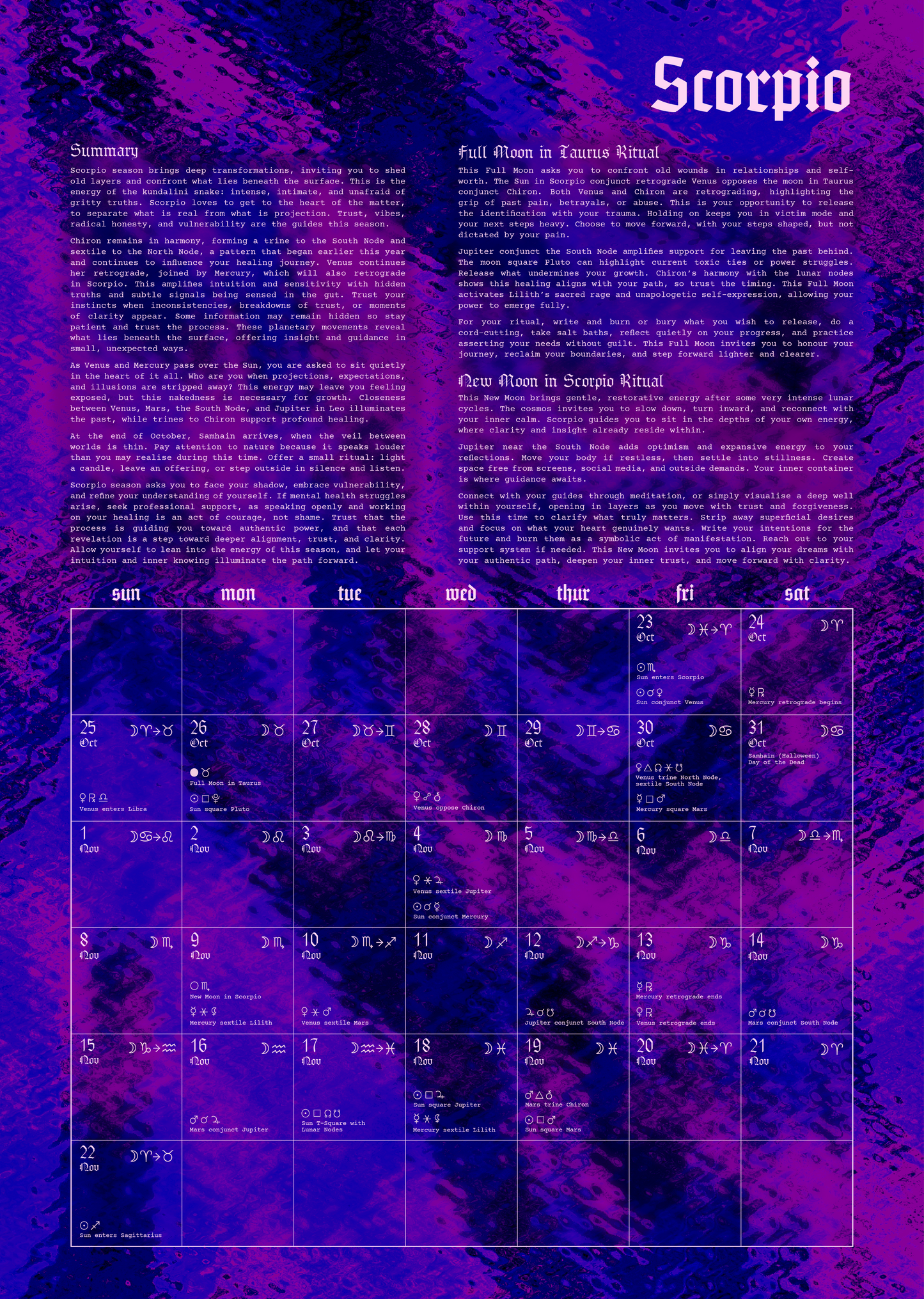 ✧ 2026 Astrological Wall Calendar ✧